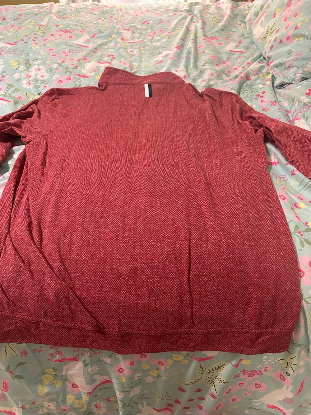 Rhoback Men's Red Quarter-Zip Sweater - Picture 4 of 4
